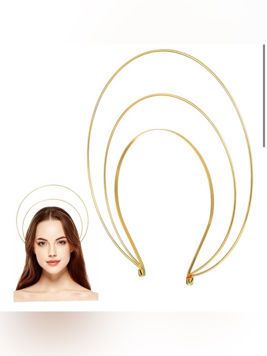 Source Unknown Accessories - Gold halo headband, angel goddess costume headpiece, metal